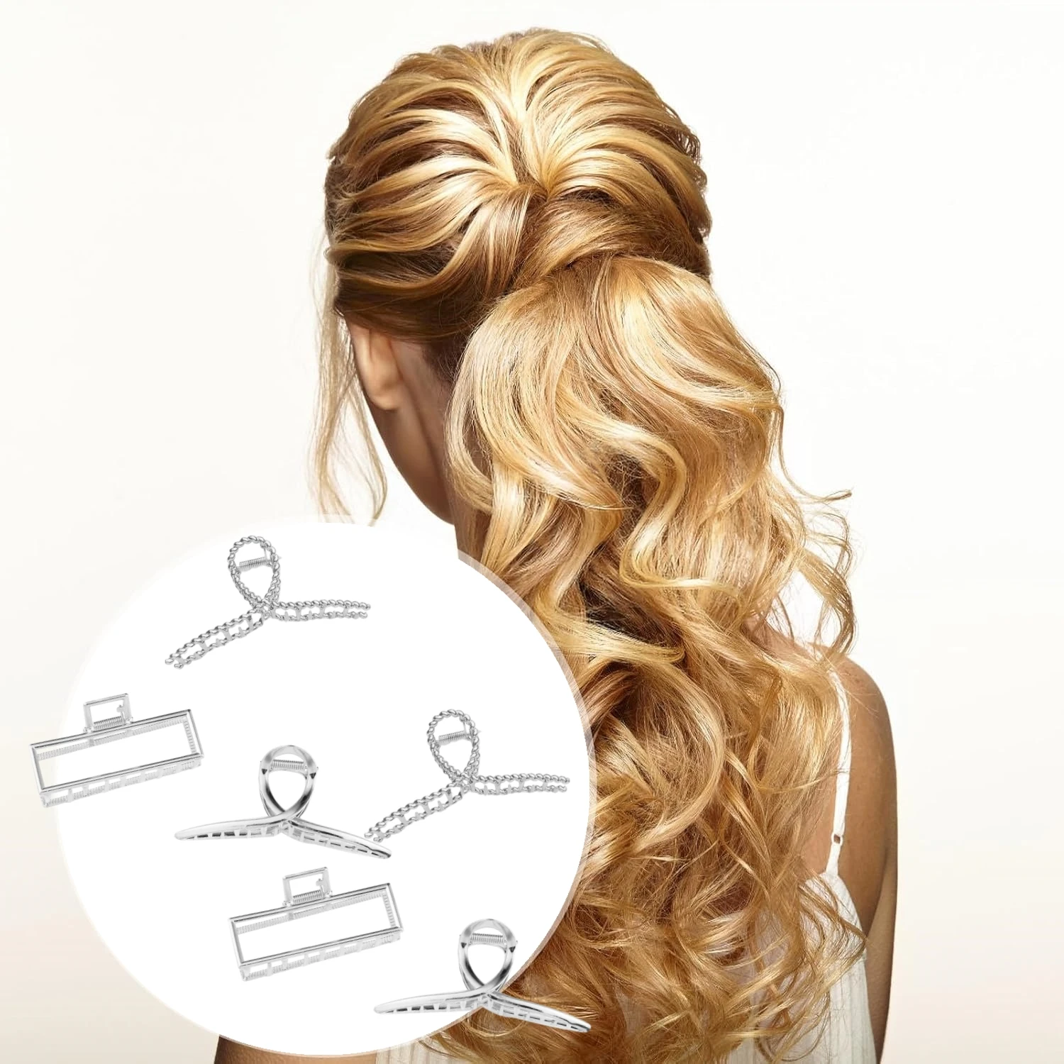 

Набор из 6 больших металлических заколок-крабов для волос, нескользящие зажимы для густых длинных волос, прочные модные аксессуары для волос для женщин