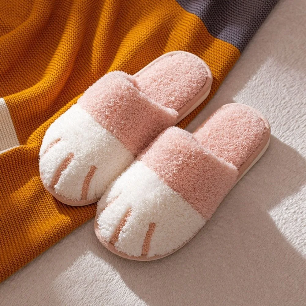 

Cozy Kitty Plush Cat Paw Slippers Soft Cute Cat Claw Slippers Animal Creative Winter Fluffy Slides Women