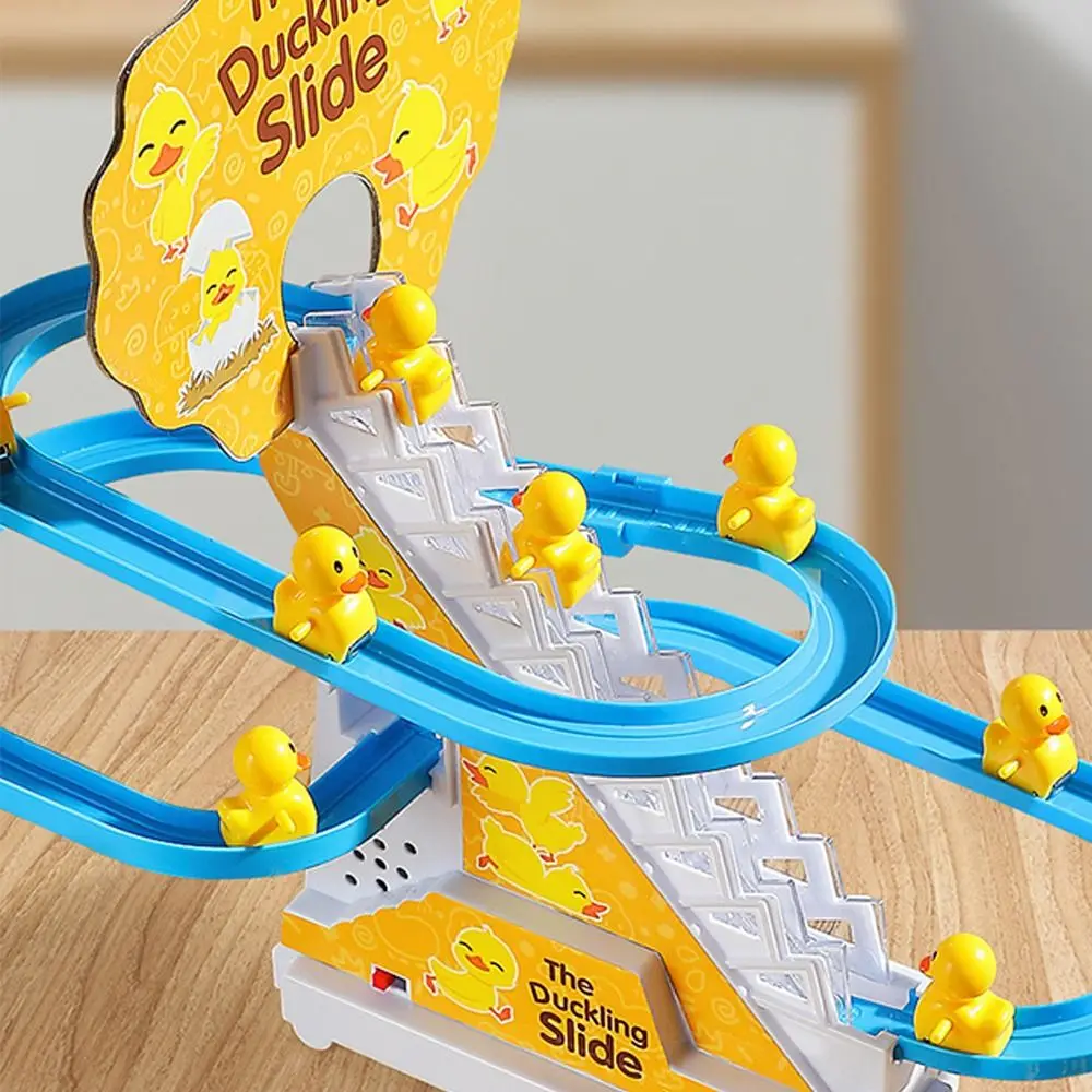 Jouets de montagnes russes pour enfants, escalier d'escalade, canard bricolage avec lumière, piste itude, piste de course de rail, toboggan