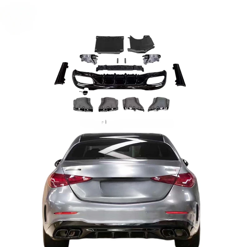 

BOCH body kit For 2022+ Mercedes W206 C-class upgrade C63 AMG Rear diffuser exhaust pipe