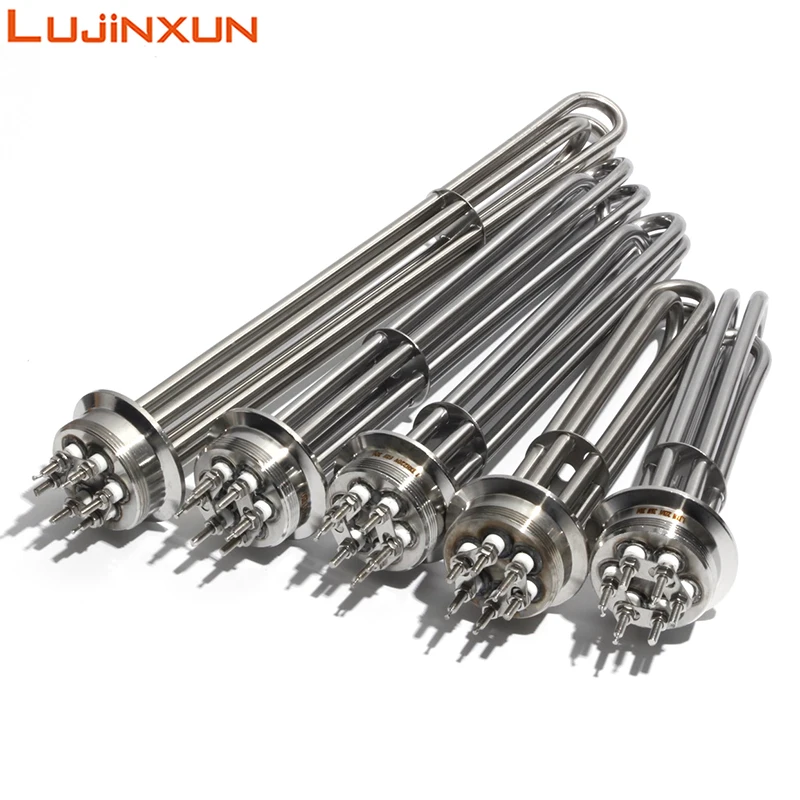 LUJINXUN قبول مخصص 1.5 "بوصة (OD50.5mm) 2 بوصة ثلاثي المشبك DN32/DN40/DN50 عنصر التدفئة سخان مياه غاطس كهربائي
