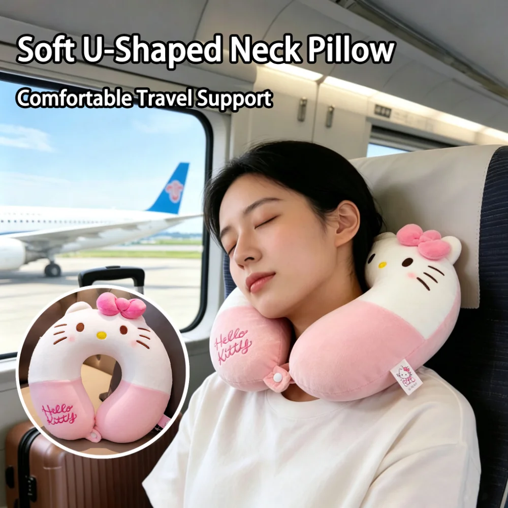Hello Kitty U Shape Neck Pillow Memory Foam Travel Head Rest Office Nap Cushion Birthday Gift Christmas Gift