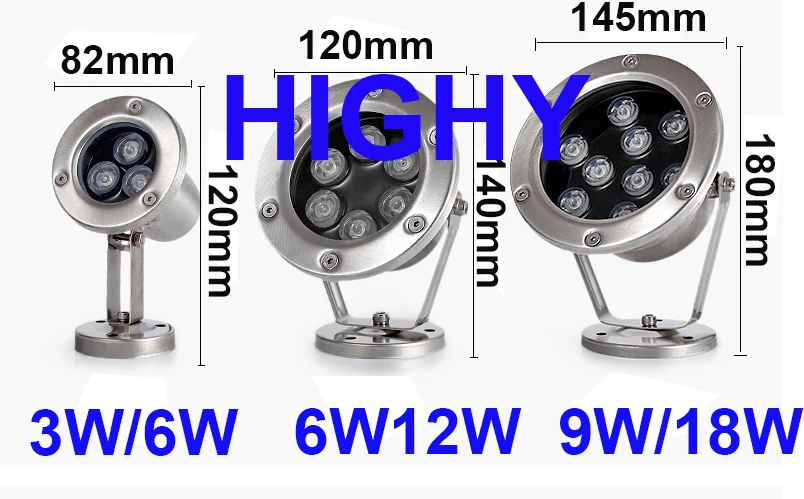 IP68 LED Underwater Light 3W 6W 9W 12W 18W 24W 36W RGB Night Lamp Outdoor Garden Swimming Pool Party Landscape DC 12V 24V