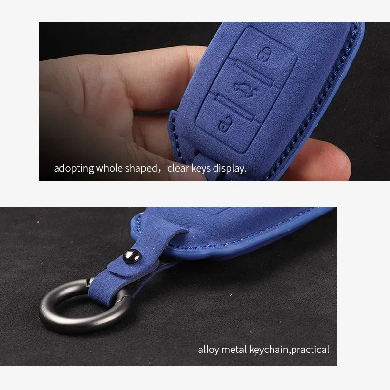حافظة مفاتيح السيارة الجلدية عالية الجودة لسيارة Volkswagen VW ID.4 ID.3 Golf 8 Teramont TALAGON Crider Viloran مفتاح بعيد أصلي #6