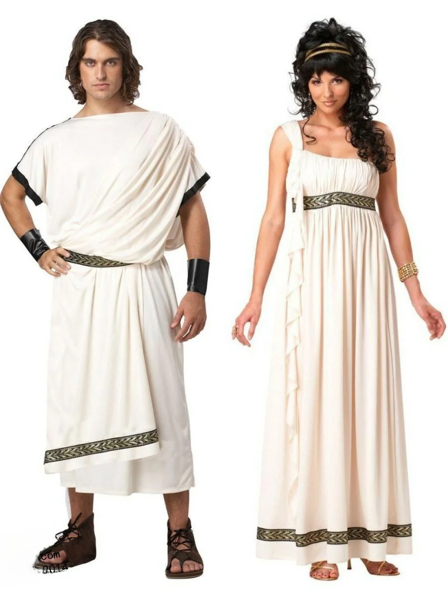 Medieval Roman Couple White Ancient Mythology Waist-Cinched Arab Prince Costume for loween Masquerade Dance Par