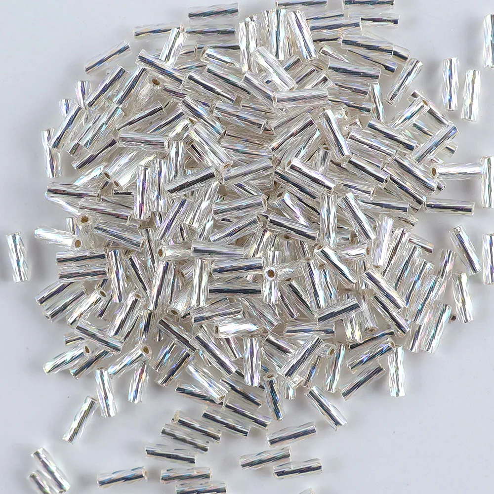 Japanese Imported MGB Irrigation Silver Illusion Spiral Tube Beads 10g Jewelry Accessories for Clothing Headdress Hair Clip Earr