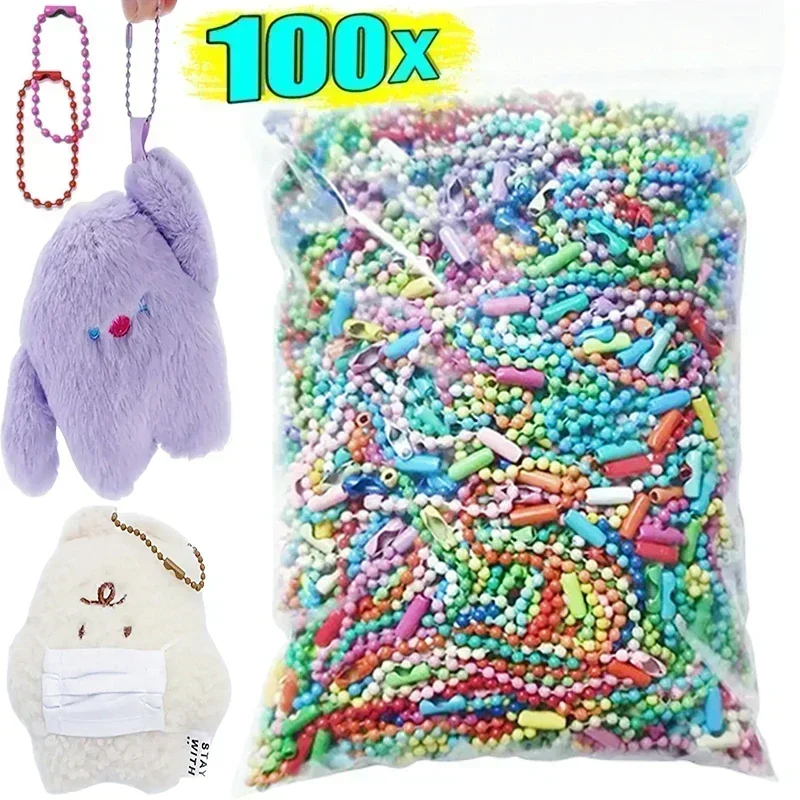 Colorful Bead Chains for DIY Keychain and Pendant Crafting