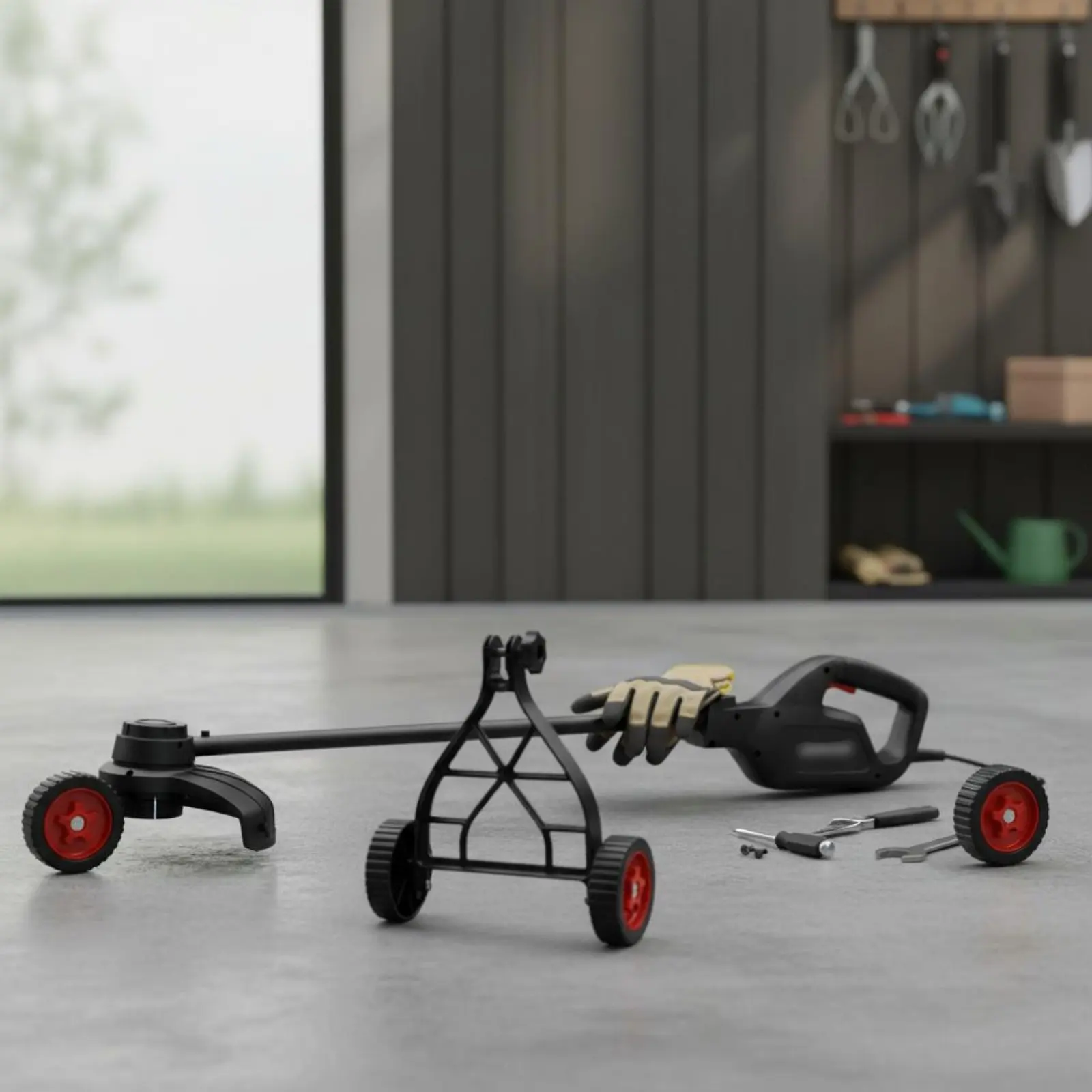 

Electric Plant Trimmer Wheel Detachable Grass Trimmer Auxiliary Wheel Garden Equipment Anti Slip Long-Lasting Material