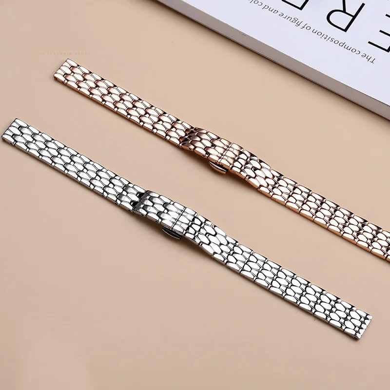 سلسلة ساعة فولاذية دقيقة للنساء ، ساعة خضراء صغيرة ، تتكيف مع Fiyta ، DL21006 DL21007 DL21013 سلسلة Qingcheng ، حجم صغير ، 12