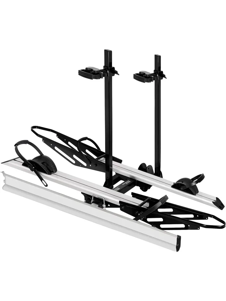 

Двойная стойка для велосипеда с рампами для электрических и стандартных велосипедов, вместимость 200 фунтов, совместимая с автомобилями, внедорожниками и автофургонами.