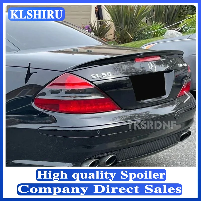 For Mercedes-Benz SL-Class R230 SL350 SL500 SL55 SL63 2006 -2012 FRP Unpainted Real Carbon Fiber Spoiler Trunk Boot Wing Spoiler