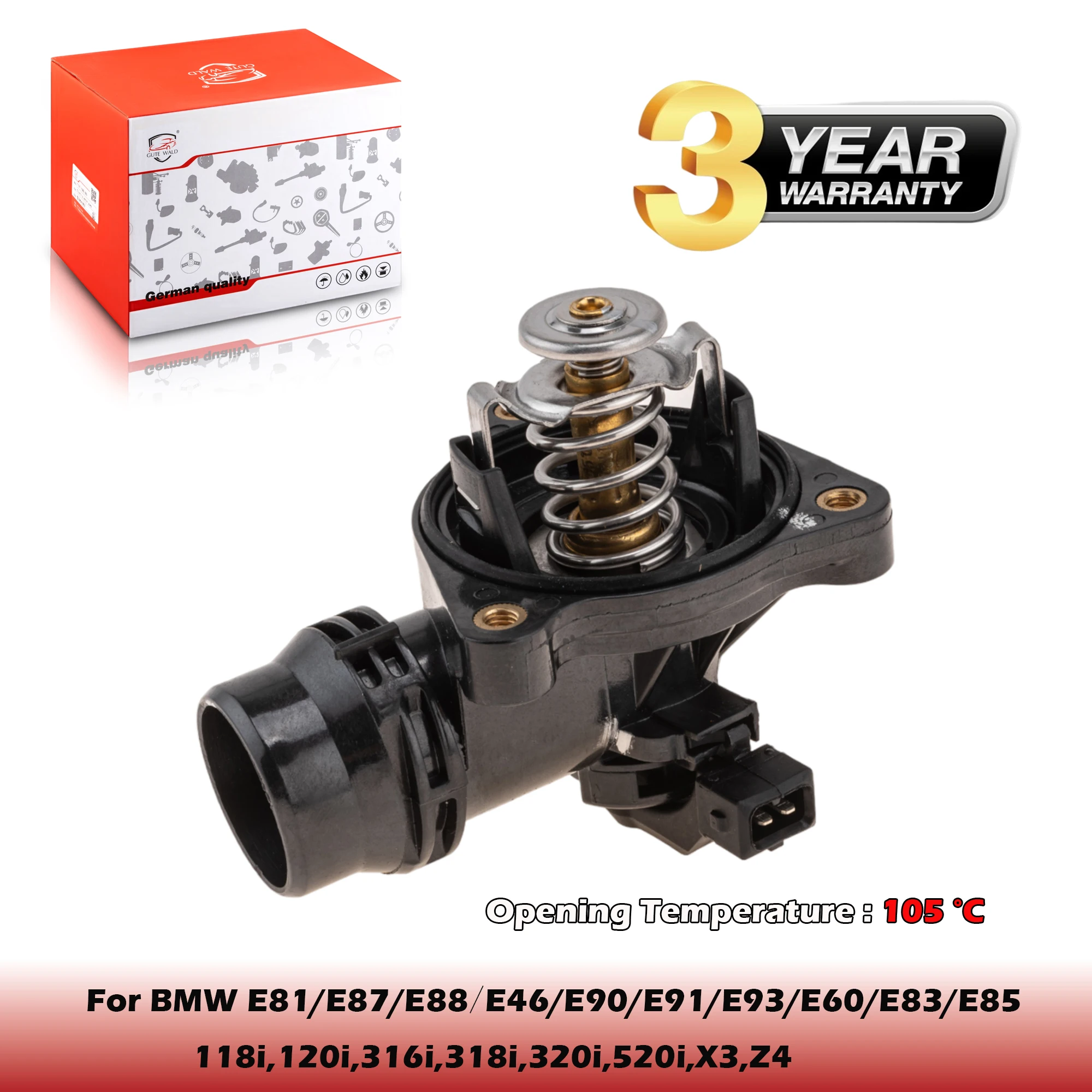 

Engine Coolant Thermostat 11537510959,11517500597,11537500597 For BMW E87/E88 118,120,E46/E90/E91/E92/E93 318,320,E84 X1,E84 Z4