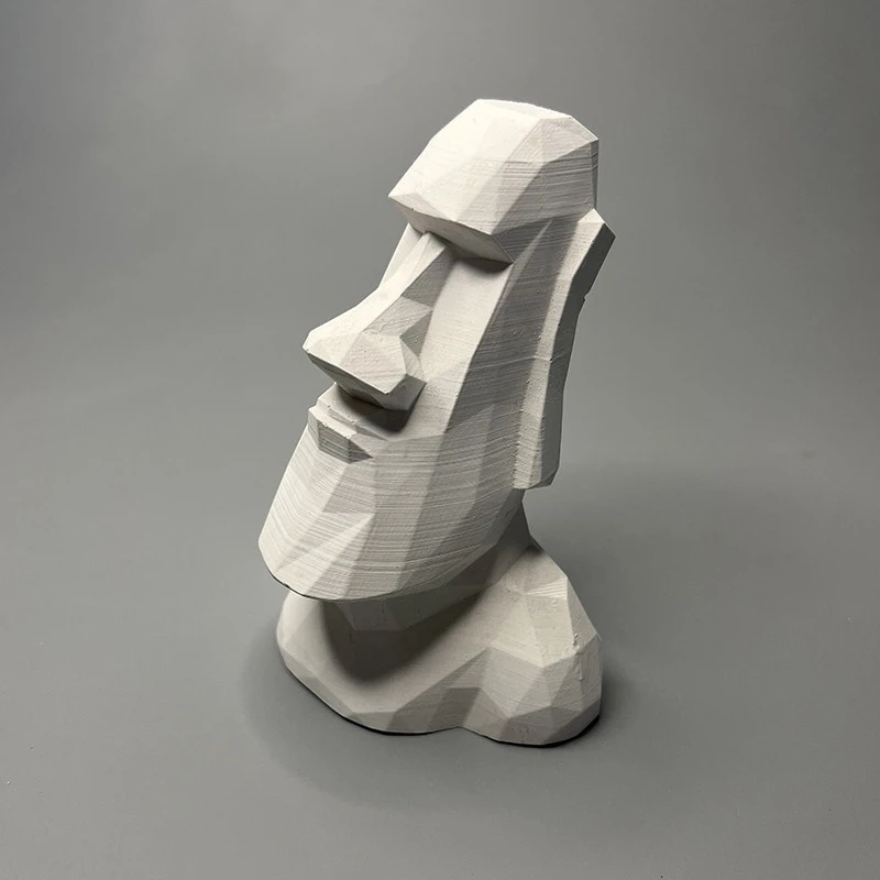 Geometric Moai Statue Easter Island Portrait for Office Desk Decor Modern Minimalist Plaster Figurine Home Shelf Ornament Gift