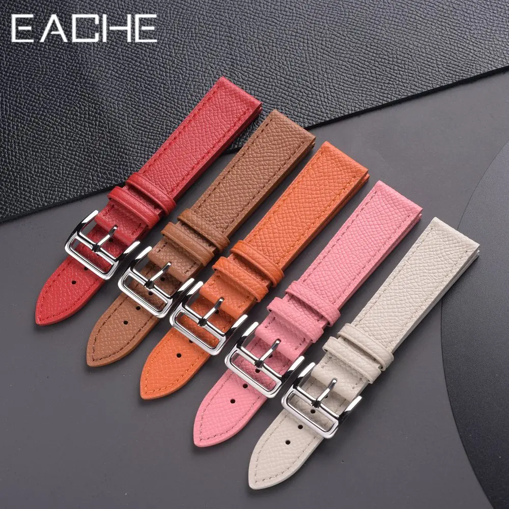 EACHE Genuine Leather Palm Eposm Watch Straps 18mm 20mm 22mm Band Top Grain Calfskin Watchband For Women