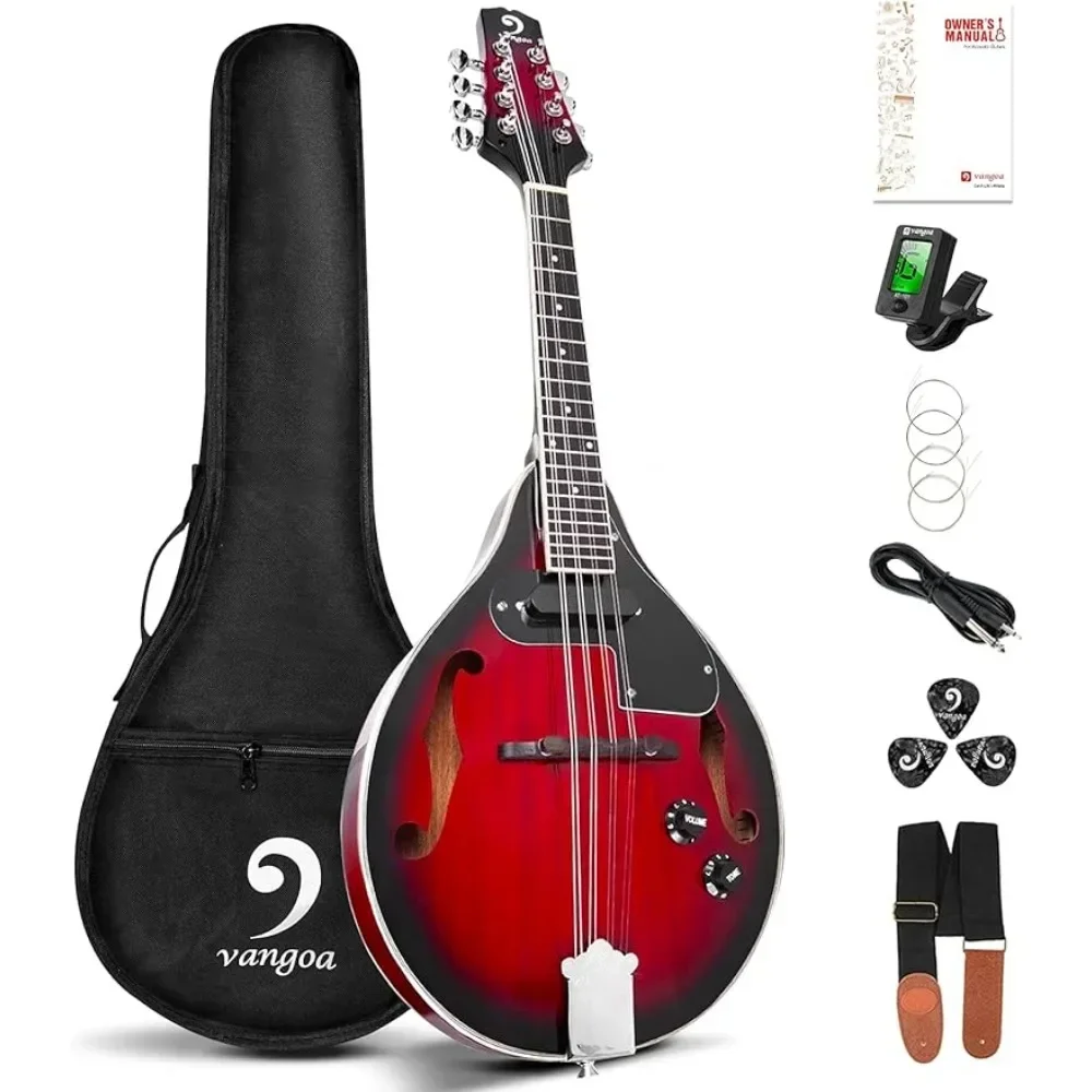 

Mandolin A Style Acoustic Electric Mandolins Instrument Vintage Red Sunburst Mahogany Wood for Beginner Adults Freight free