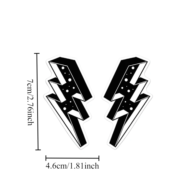 1Pair Black Lightning Vinyl Decals Waterproof DIY Bike Stickers Frame MTB Top Tube Handlebars Fork Motorcycle Decor