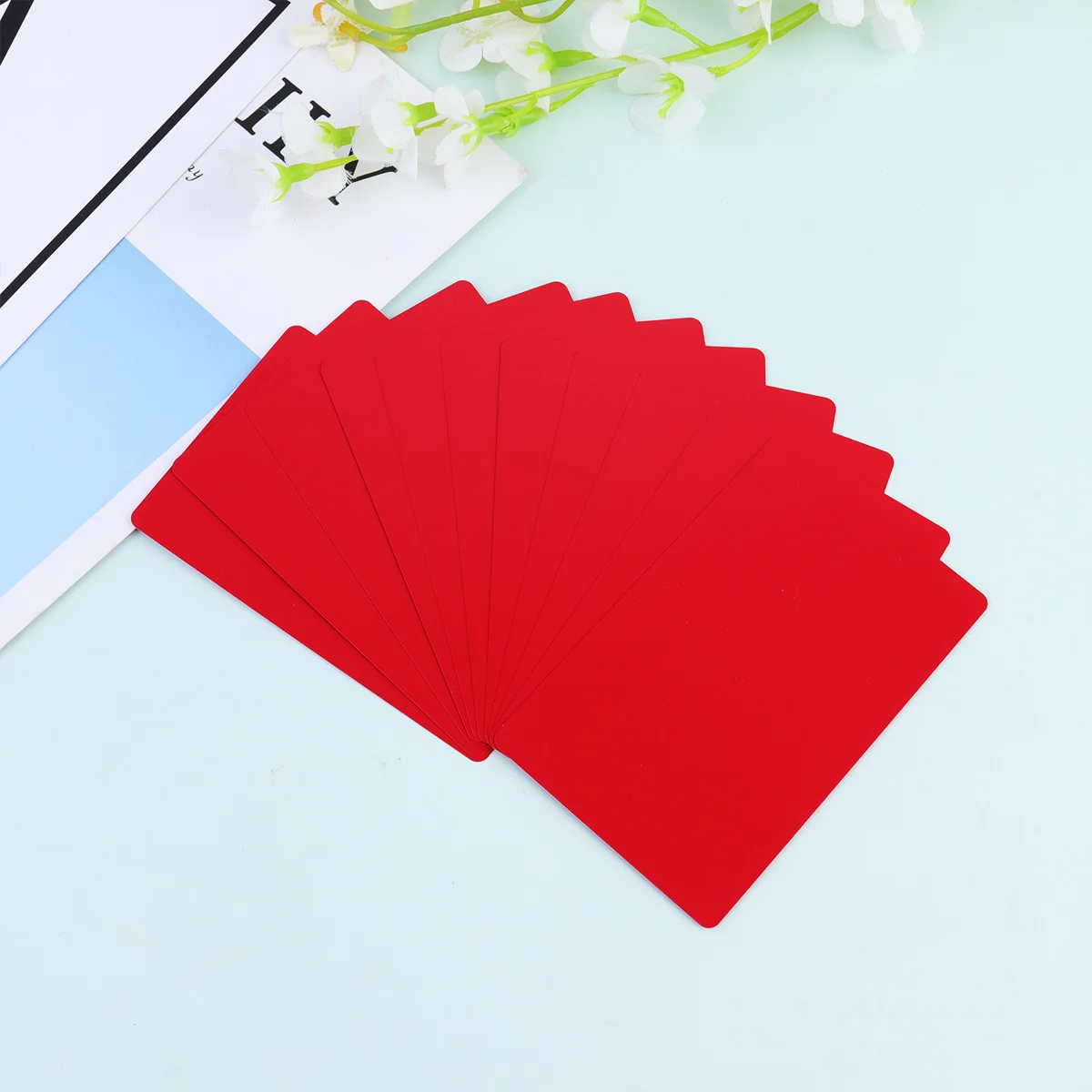

50 pcs 0.2Mm Thin Red Anodized Aluminum Blank Business Cards Machine Engraver Cnc Engraving Rounded Corner Flexible Heat Press