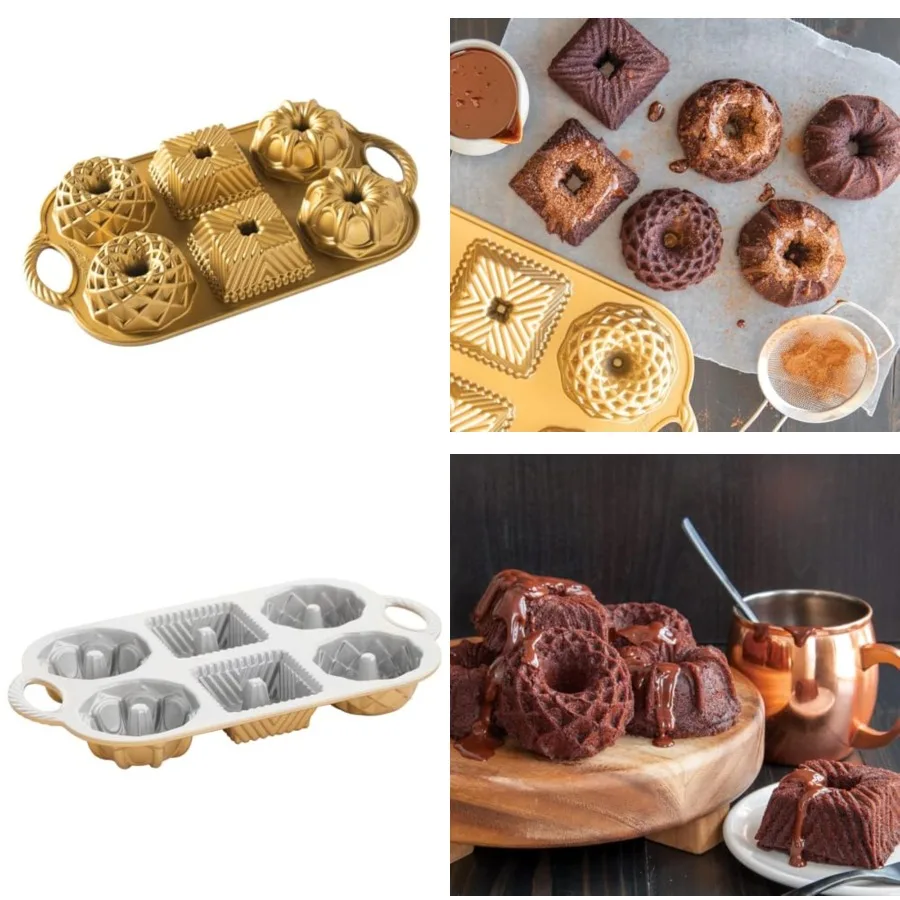 

Geo Bundtlette, 3.5 Cups, Gold