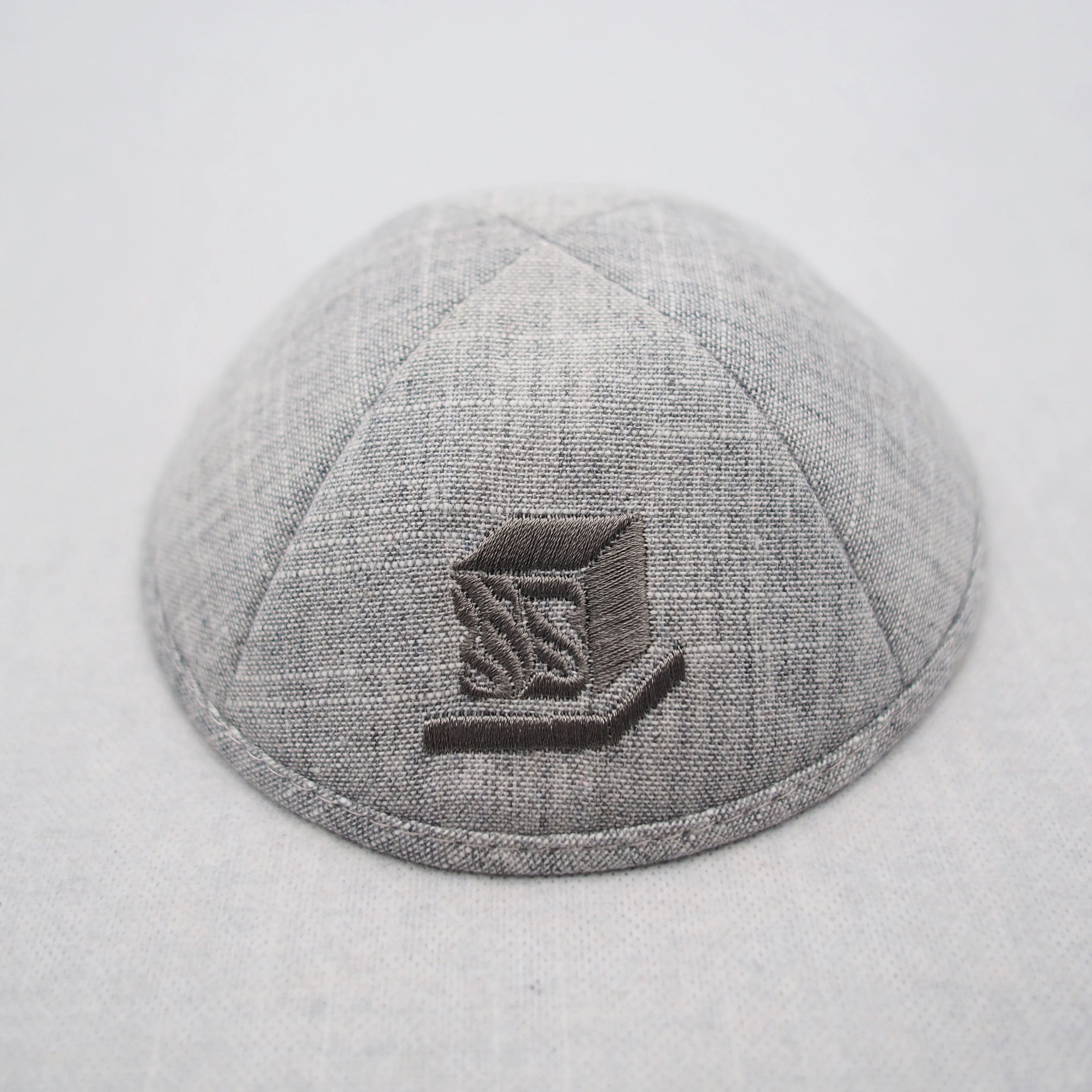 Wholesale Cotton Twill Kippot Linen Custom Logo Judaica Hat Bar Mitzvah Kippa Daily Jewish Kippah for Gift.