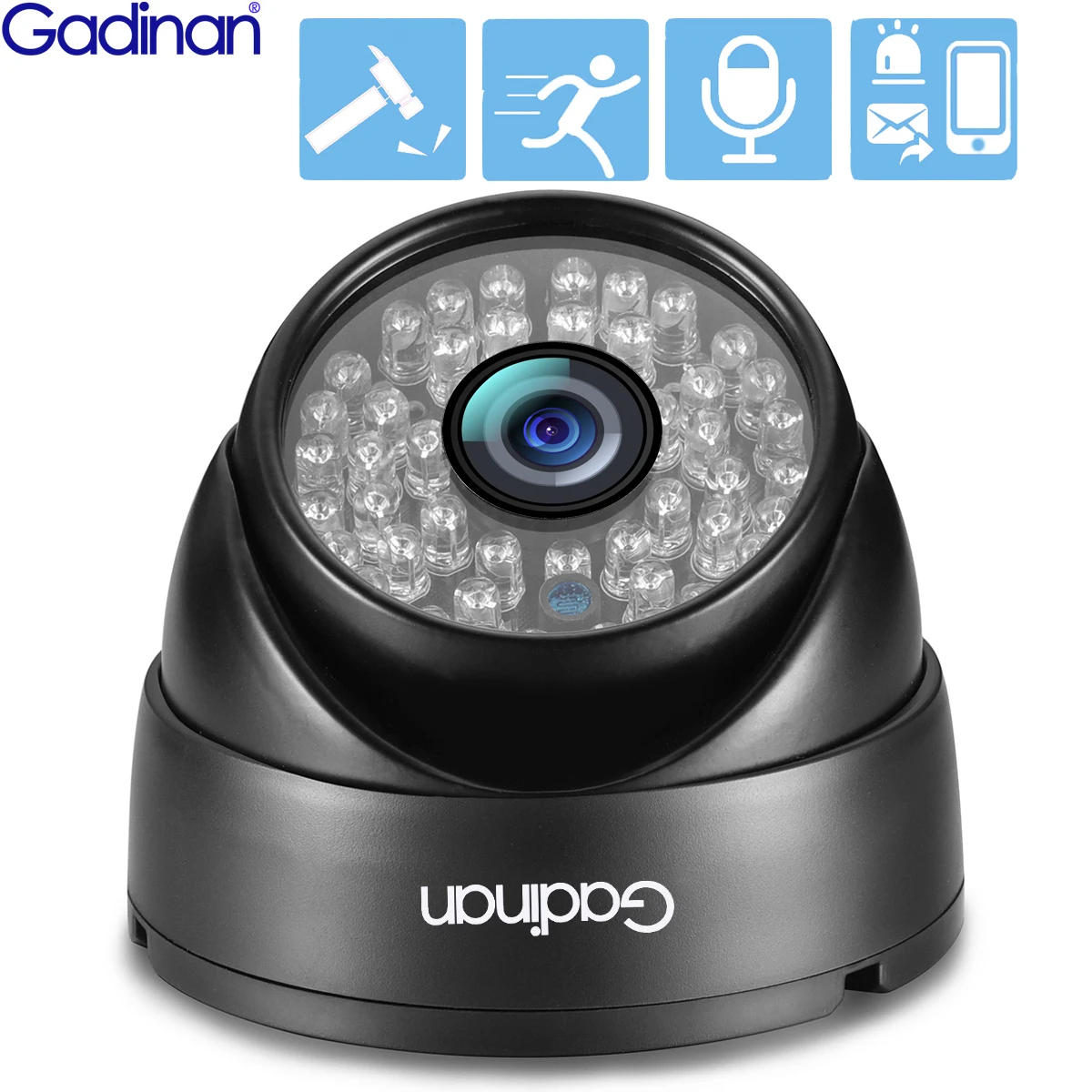 Gadinan H.265 Onvf CCTV White Dome Night Vision 8MP 4K IP Camera IR 48V POE Body Security Camera