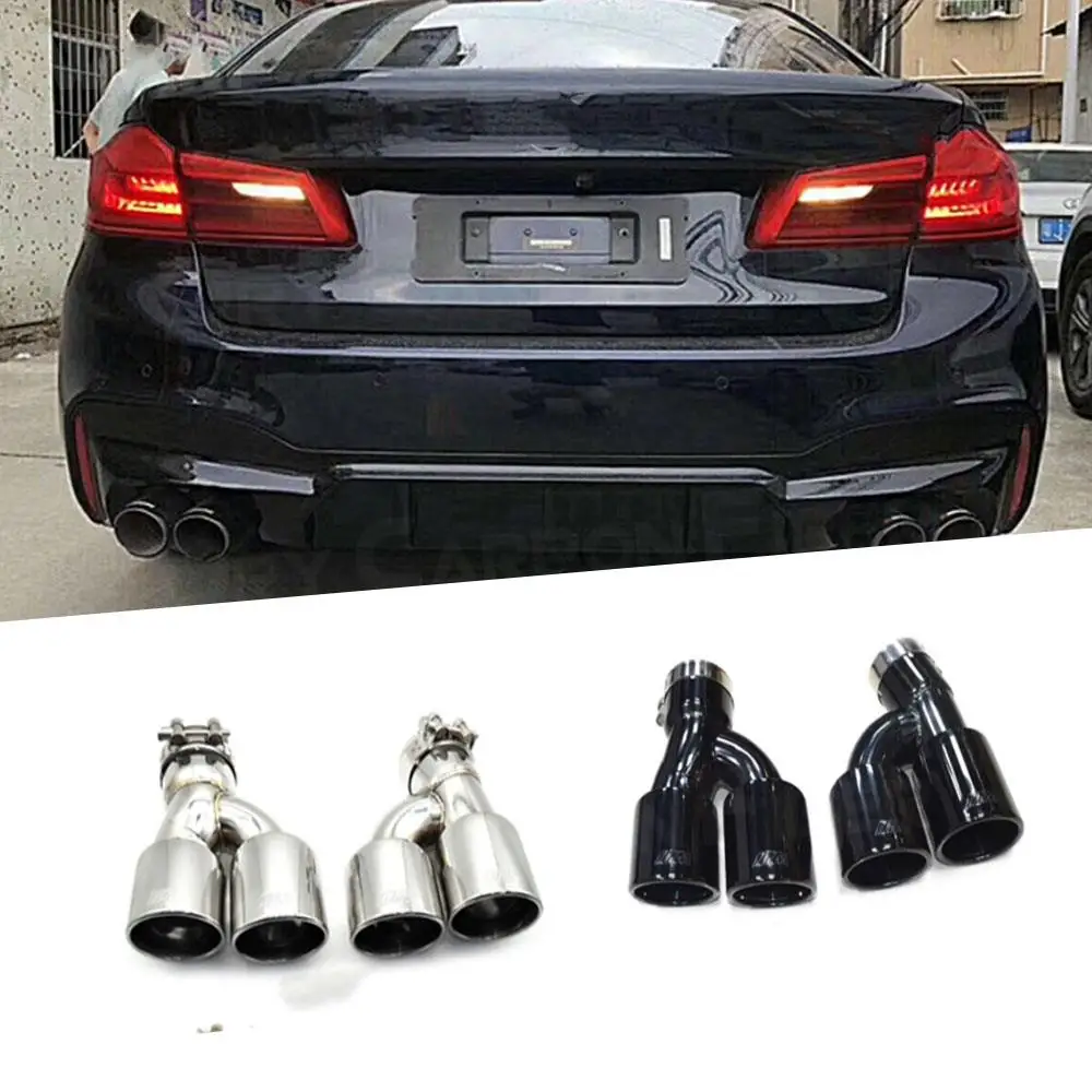 

Car Rear Exhaust Tips Muffler Pipes Tips Stainless Steel for BMW 5 Series G30 G38 M5 2017-2019 Car Accessories