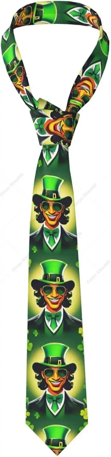 Happy St Patrick'S Day Print Necktie,Fashionable and Versatile, Suitable for Various Occasions