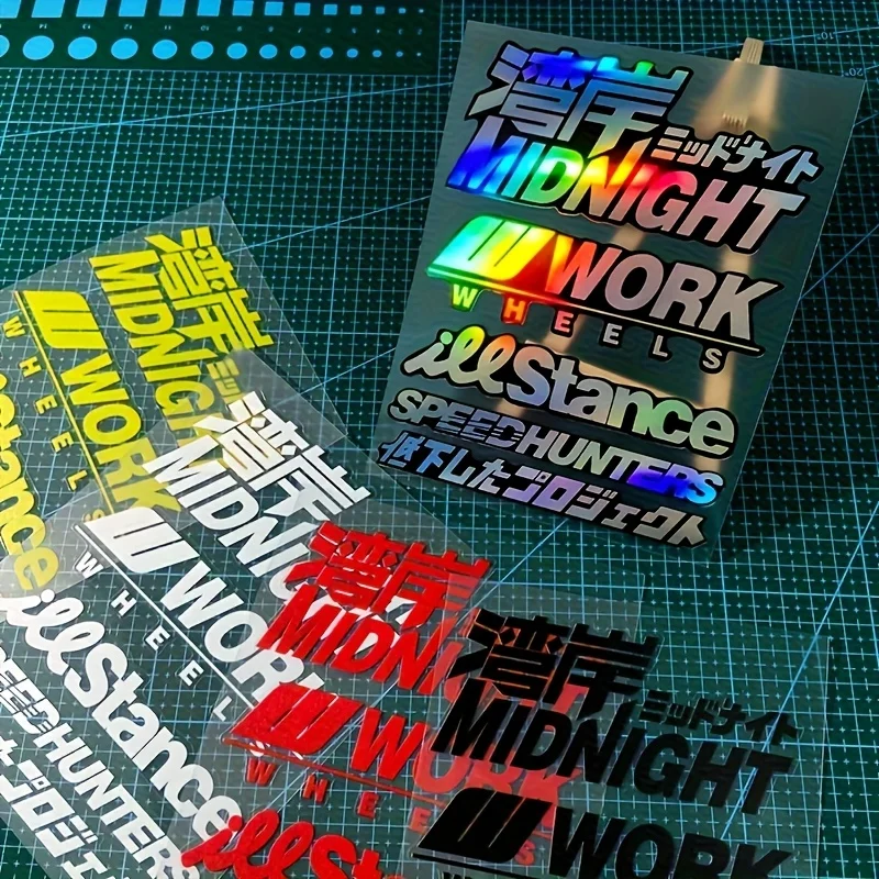 

1set JDM Style Waterproof Sunproof Car & Motorcycle Stickers, Vinyl Decals for Fuel Tank, Body, Bumper & Racing Helmet DIY Decor