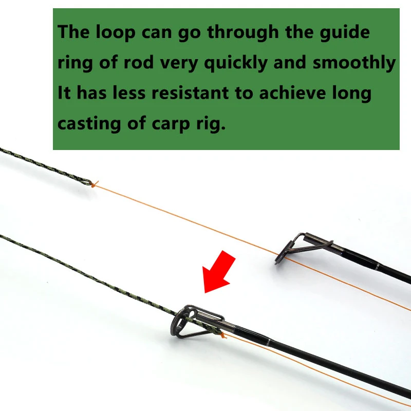 100cm 45lb Carp Fishing Line Ready Tie Terminal Tackle Link Hook Fishing Loop Helicopter  System For Carp Fishing Tackle