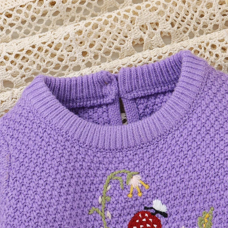 Baby Romper Knit Fall Newborn Kid Clothes Long Sleeve 0-18M Overalls Warm Infant Girl Boy Jumpsuit Fashion Embroidered Mushrooms