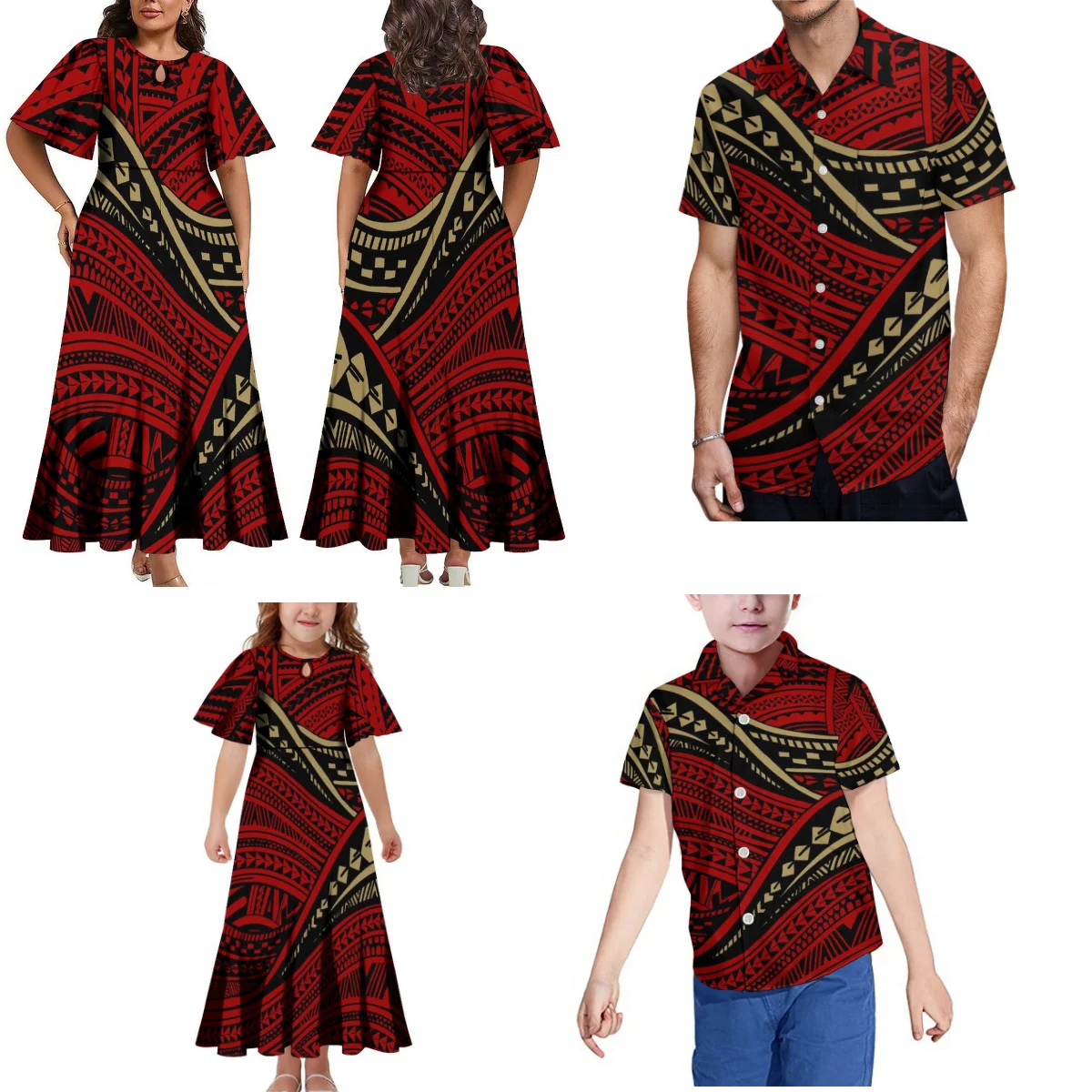 Samoan-Robe de Soirée Élégante pour Femme et Adulte, Tenue de Famille pour Occasions Formelles