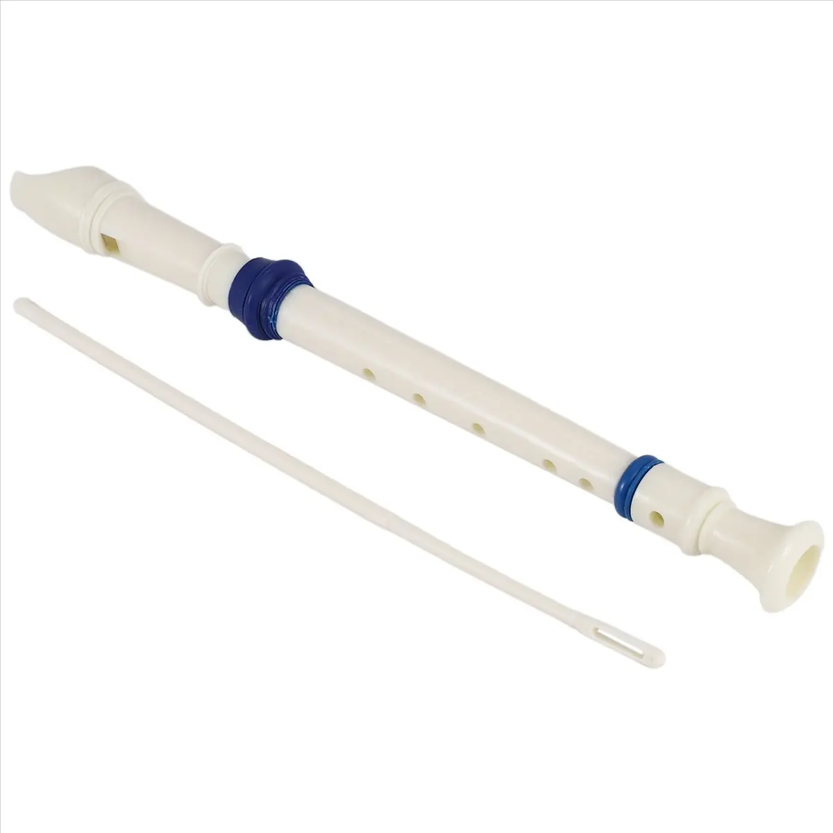 A3#(Upgraded) 857F Music Instrument 6 Holes Soprano Flute Recorder White Blue