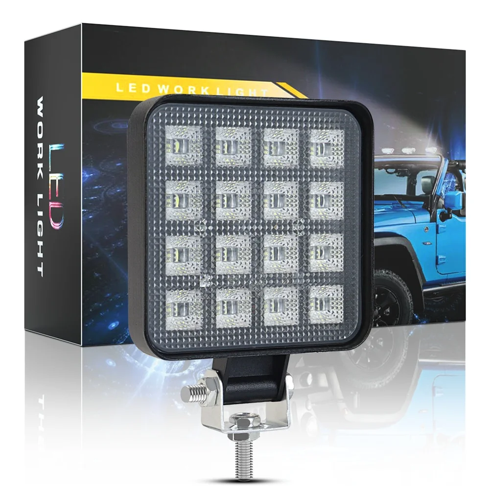 

Fog Lamp LED Work Light Off-road Driving 8.5*8.5*2cm 16 LED Array Aluminum Housing Compact Design Energy Efficient