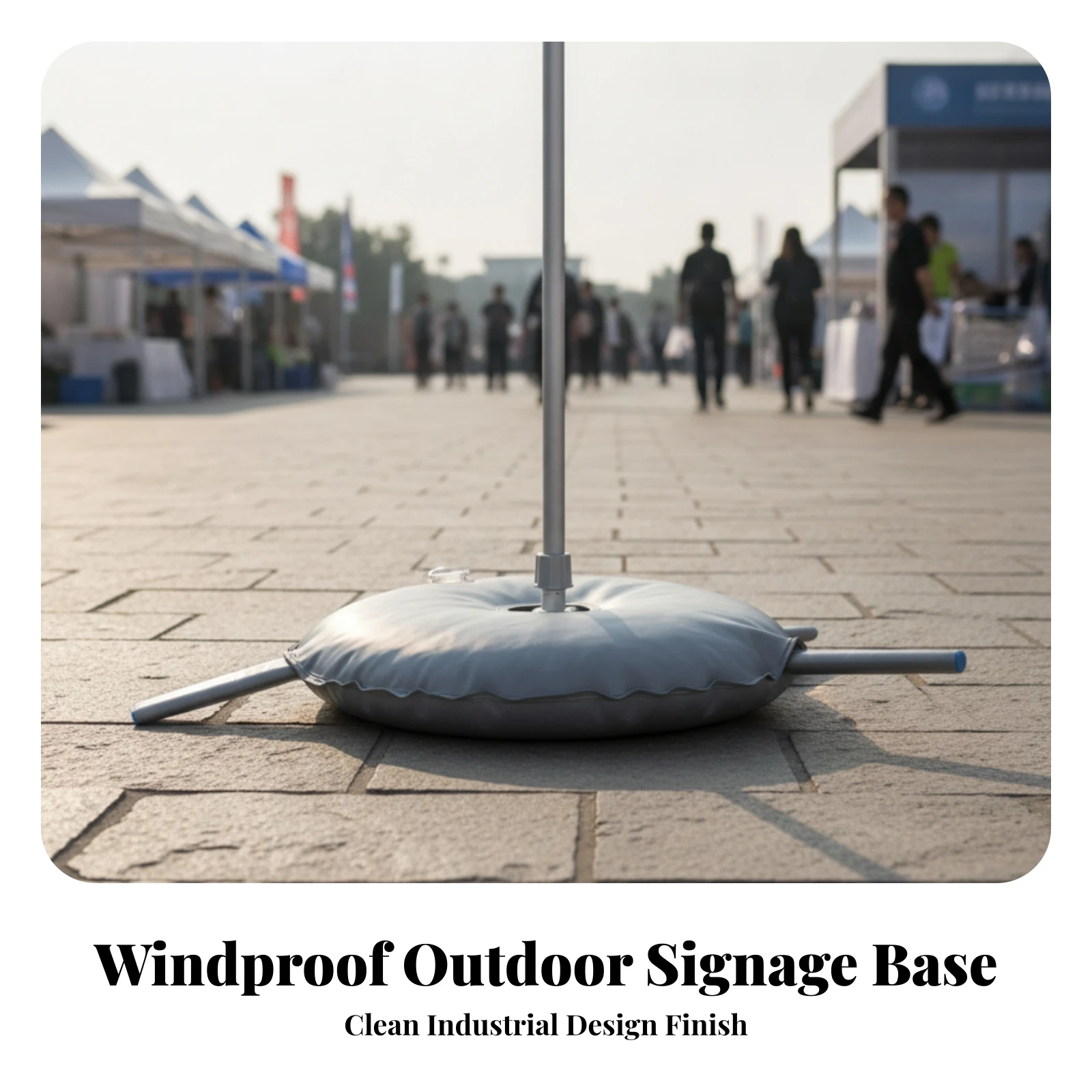 Feather Flag Base Weight Bag Low-Silhouette Water Bag with Pole Socket Fillable Flag Base Leak-Resistant Hardware Portable