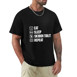 Eat Sleep Skibidi Toilet Repeat - Skibidi Toilet Meme T-shirt Short sleeve tee customs boys whites clothes for men Crewneck Hot