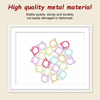 24個彩色貓形編織圈金屬貓耳鉤針記號針家用編織配件 6 最佳銷售 鉤針編織 - №3