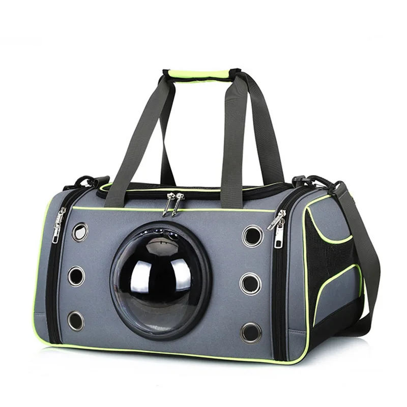 Factory Direct Supply Space Bag Cat Small Dog Single Shoulder Hand-Held Crossbody Foldable Zipper Closure Solid Color Pet Bag