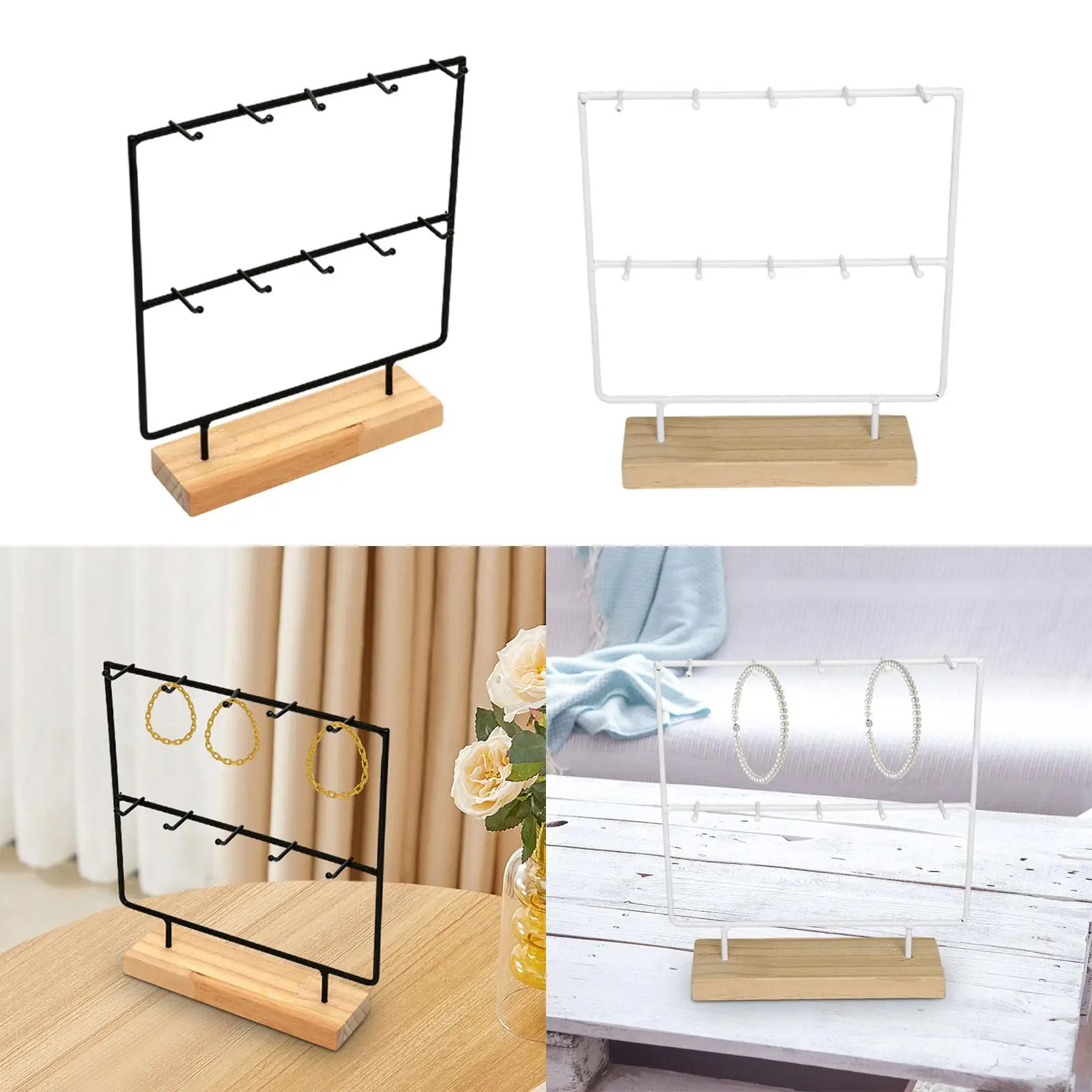 

Jewelry Display Stand with 10 Hooks Earring Card Display Holder for Earring Cards Ring Dangle Bracelet Home Organization