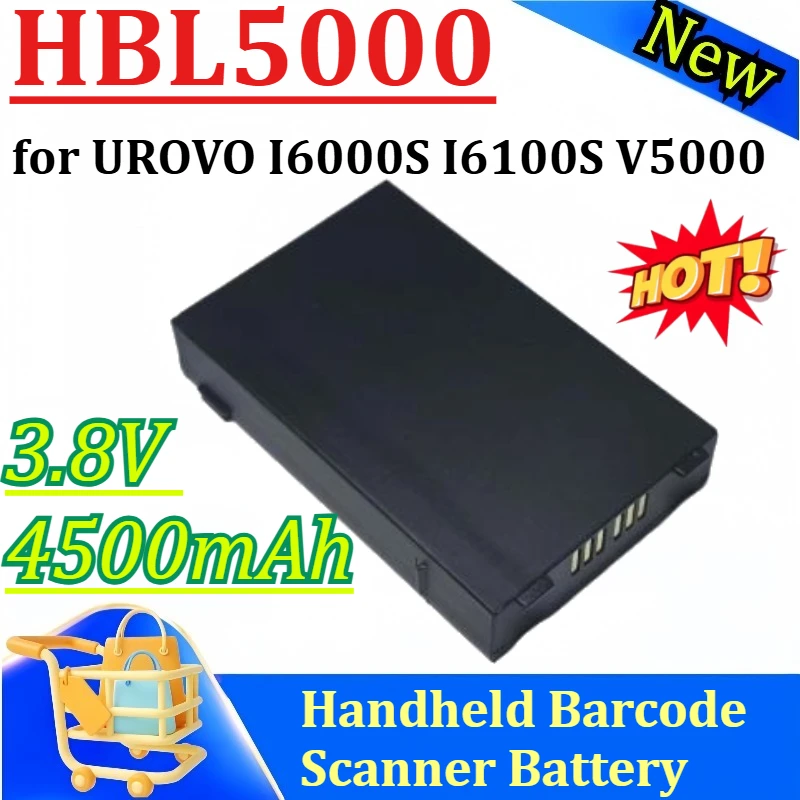 HBL5000 3.8V 4500mAh for UROVO I6000S I6100S V5000 Barcode Scanner Battery