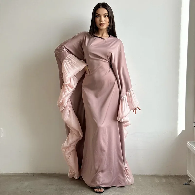 Ramadan chauve-souris manches papillon Abaya dubaï Robe musulmane caftan Abayas pour les femmes Kebaya Caftan Robe Femme robes Eid Jalabiya