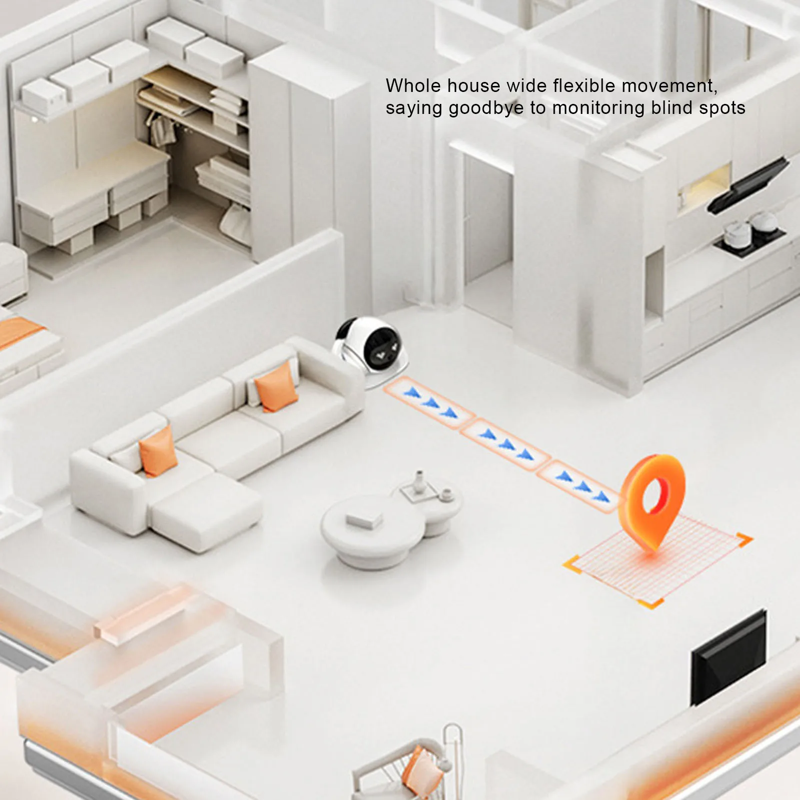 كاميرا داخلية كاميرا متحركة للحيوانات الأليفة تعمل بالبطارية 2 طريقة كشف الحركة وتسجيل الفيديو كاميرا داخلية روبوت مراقبة متنقل #6