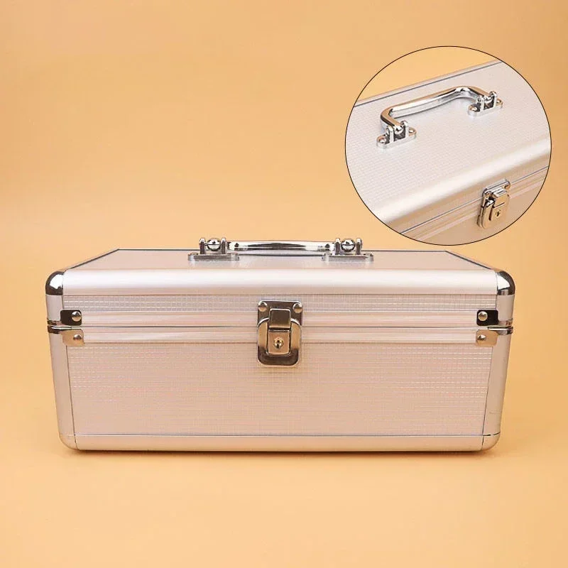 Waterproof Suitcase Case Hard Empty Tool Boxs Double Layers Tool Storage Box Aluminum Professional Ear Cleaning Parts Organizer