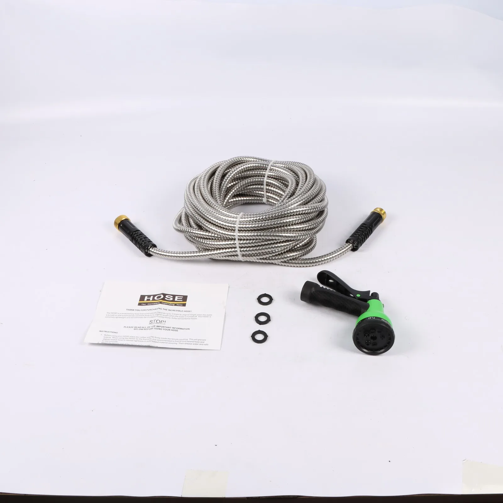 1Set Stainless Steel Retractable Garden Water Pipe 15m 50ft FOR Car