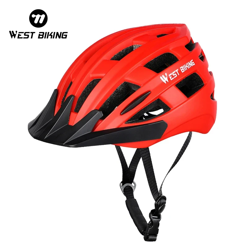 WEST BIKING Men Cycling Helmet MTB Mountain Road Bike Safety Caps Intergrally-molded Ultralight Adjustable Sports Bike Helmets