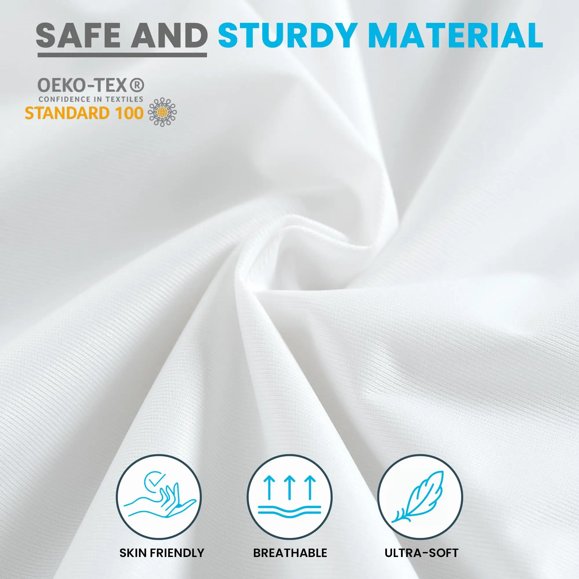 100% Waterproof Mattress Protector Zippered Six-Sided Mattress Encasement Bed Bug Proof Hypoallergenic Breathable Polyester Bed Cover Dust Mite Washable Mattress Pad Guard