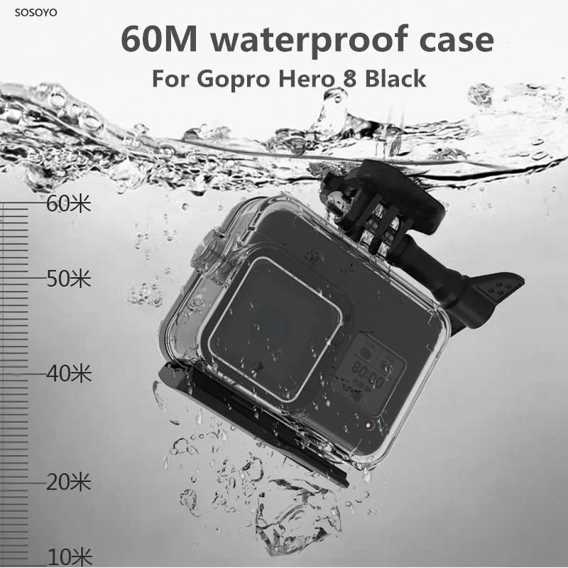 Водонепроницаемый корпус Чехол 60 м подводный Дайвинг Плавательный защитный чехол для Gopro Hero 8 черный аксессуары для экшн-камеры