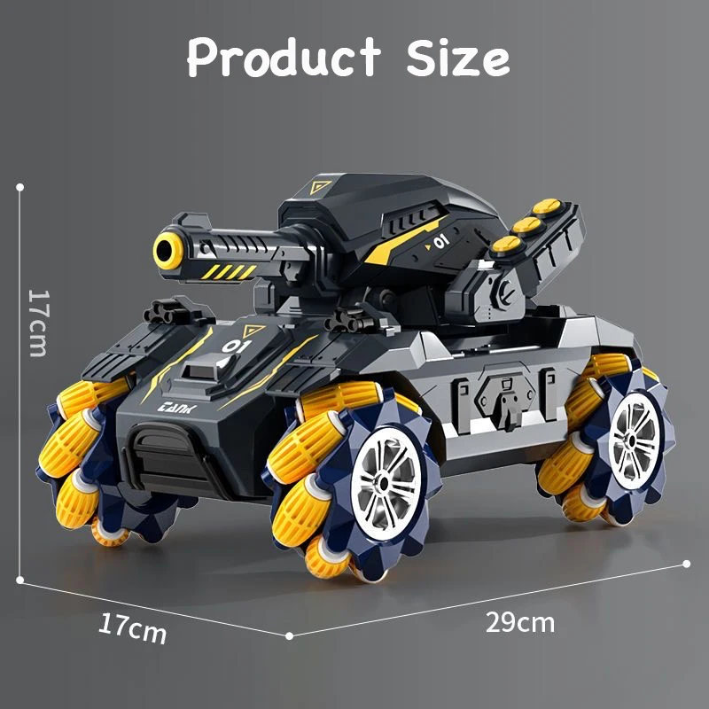 JIKEFUN 1/16 Rc Car Tanks Toy 2.4G Water Bomb Stunt Tank Gesture Sensing Shooting RC Tank Drift Armored Vehicles Toys for Boys