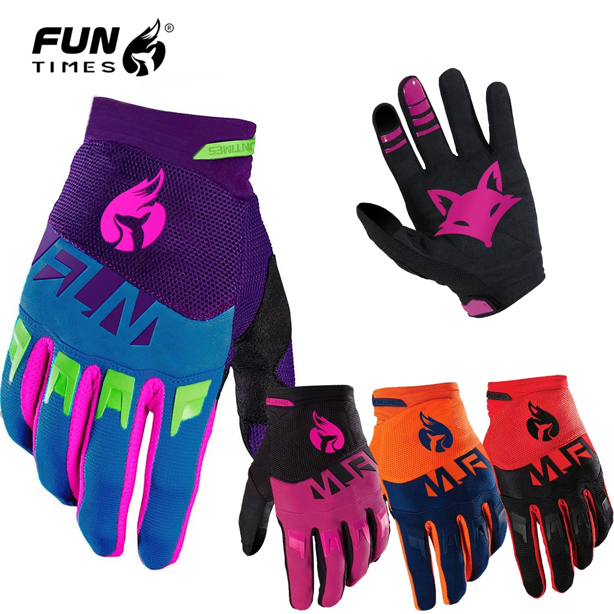 قفازات FUNTIMES للرجال للسباق على الطرق الوعرة، قفازات كاملة الأصابع للدراجات الجبلية على المنحدرات