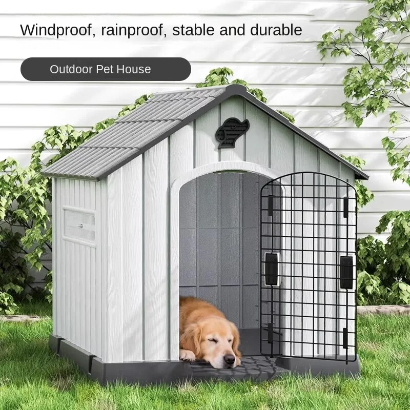 

Hoopet Dog House Outdoor All-Season Suitable Large Dog Cage, Rainproof And Cold-Proof, Sleeping Bed Outdoor Dog House