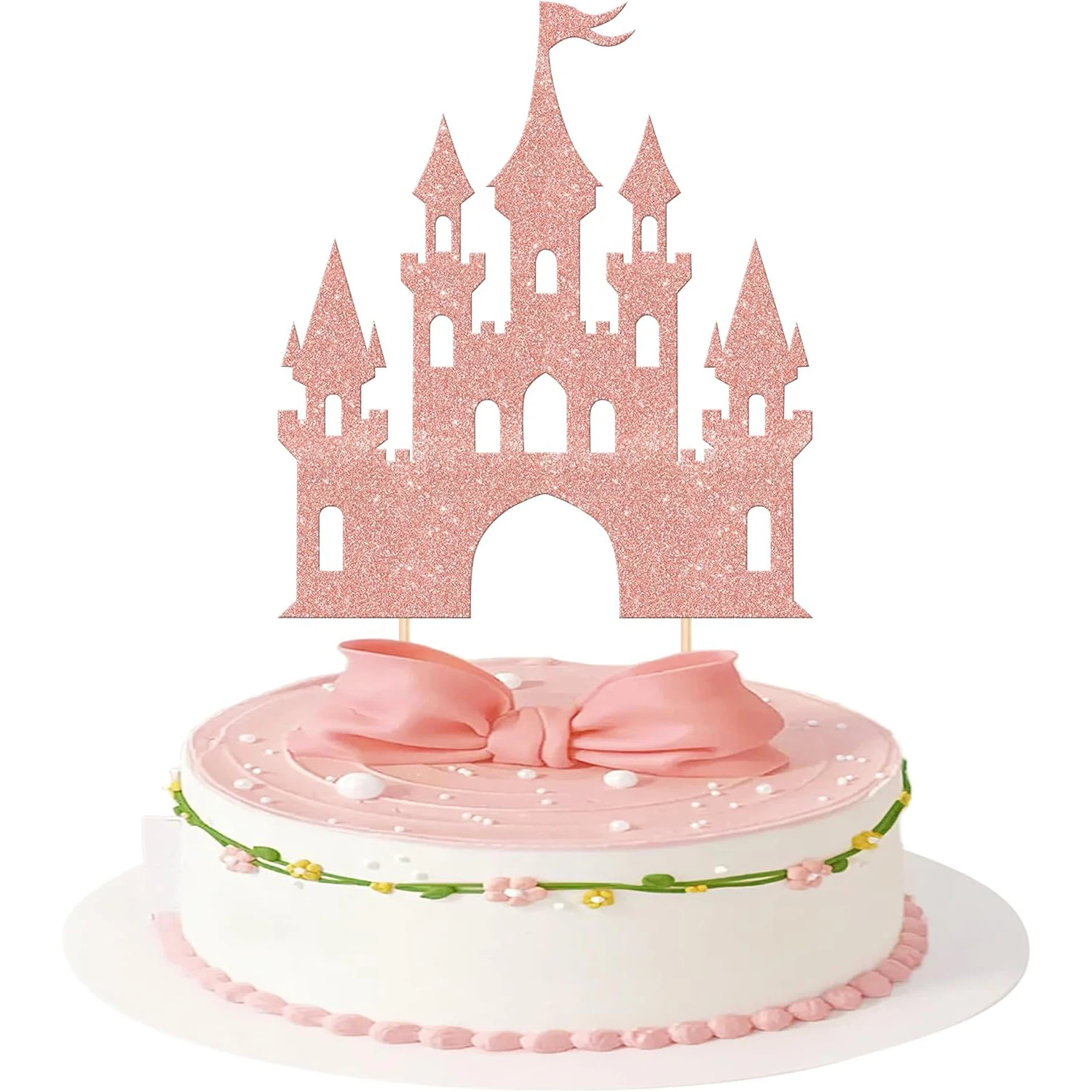 1 Stück Schloss-Kuchenaufsatz, Prinzessinnen-Kuchenaufsatz, Schloss-Thema, Geburtstagsparty, Kuchendekoration, Babyparty, Mädchen-Partyzubehör – Detail 9