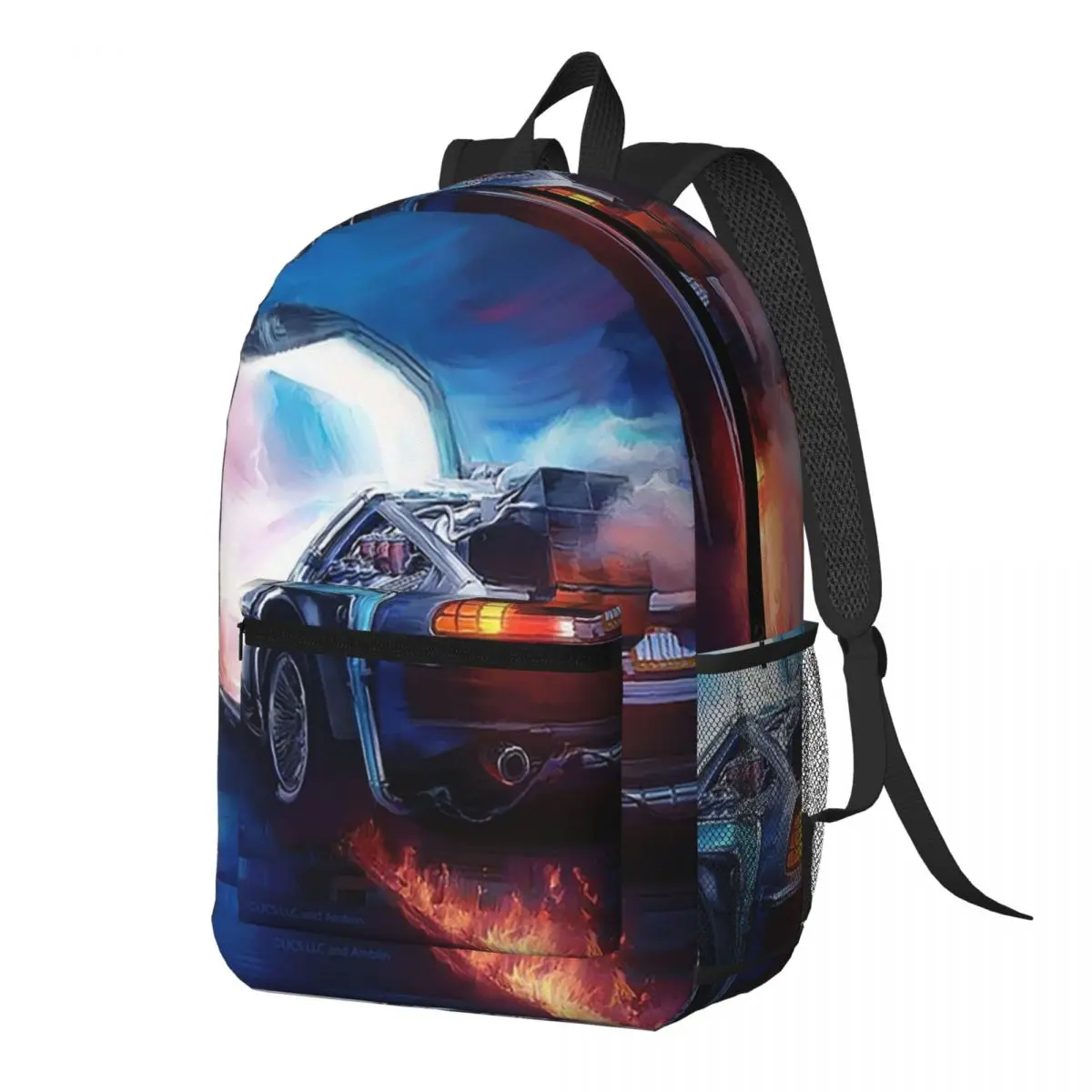 Back To The Future Delorean Time Machine Backpack Daypack Large Capacity Kids BookBag School Bag Shoulder Bags for Men Women